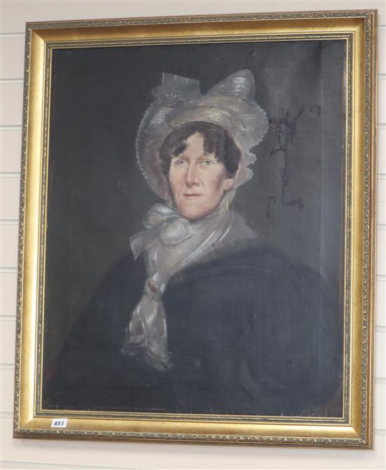 Victorian School, oil on canvas, Portrait of a lady, 75 x 62cm